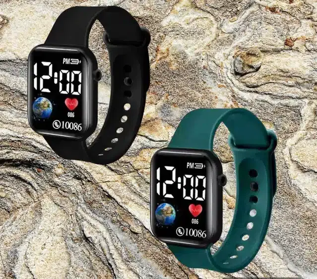 Digital Watch for Men & Women, Pack of 2 (Multicolor)