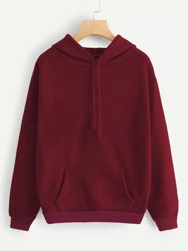 Women's Casual Sweatshirt Hoodie (Maroon, S) (NB-21)