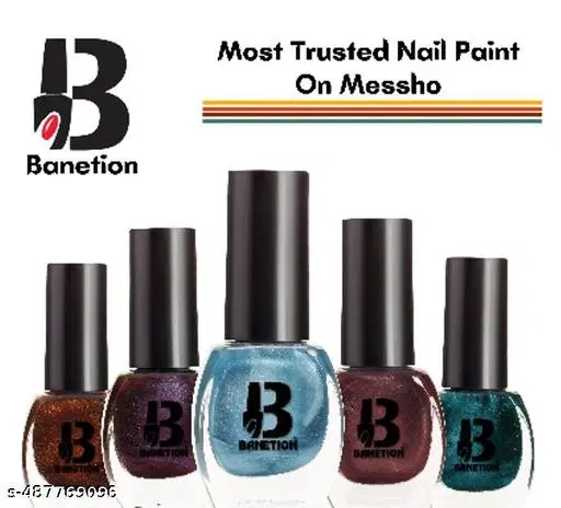 Banetion Matte Nail Polish, Multicolor, Pack of 5