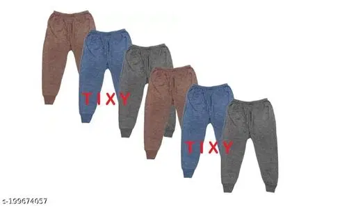 Polycotton Thermal Bottomwear for Kids, Pack of 6 (Multicolor, 3-6 Months)