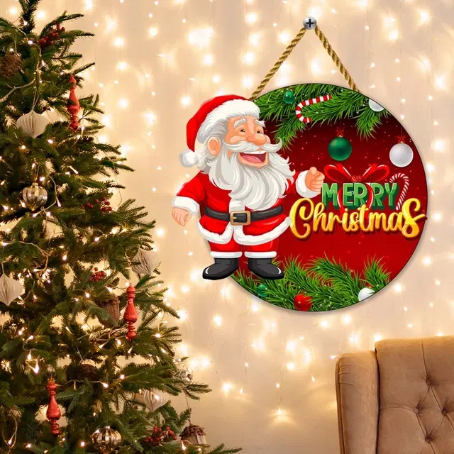 Wooden Wall Hanging for Christmas, Multicolor