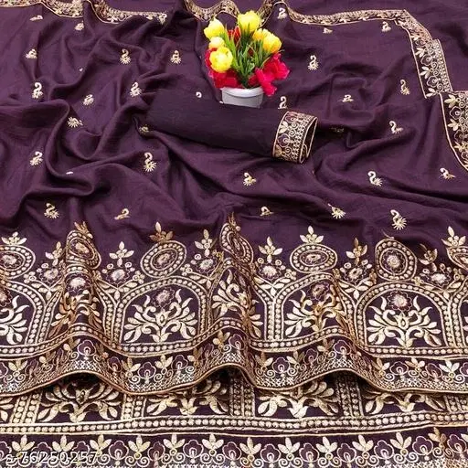 Beautiful Saree for Women (Purple)