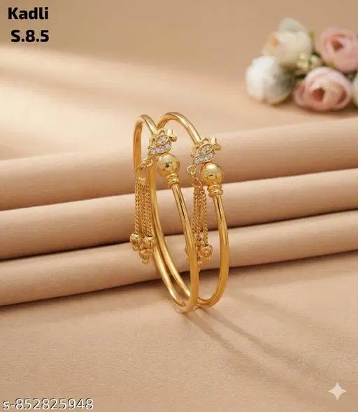 American Diamond Kadali for Women (Gold Plated, Gold, Free Size)