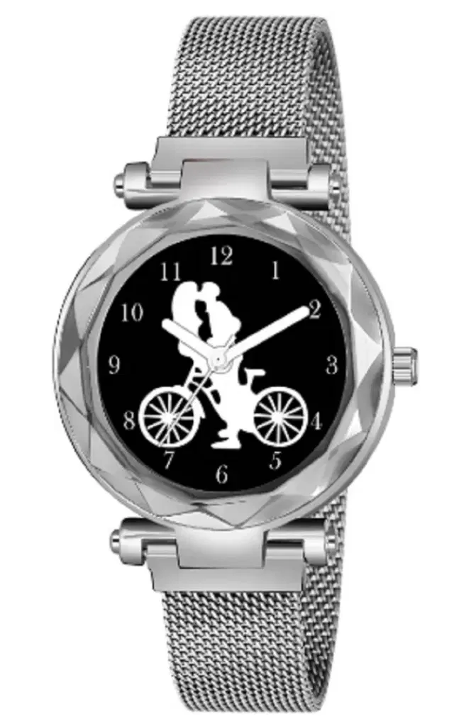 Analog Watch for Women & Girls (Silver)