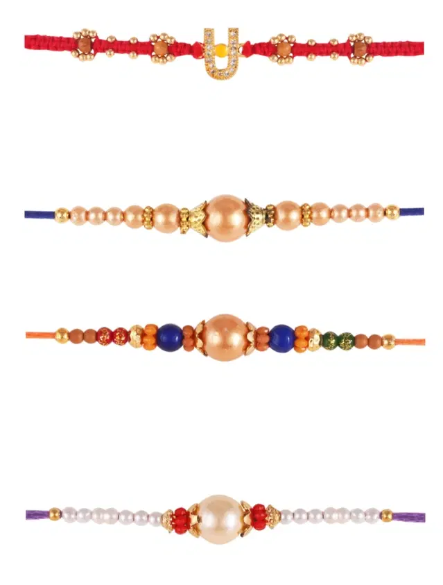 Designer Rakhi for Rakshabandhan, Multicolor, Pack of 4