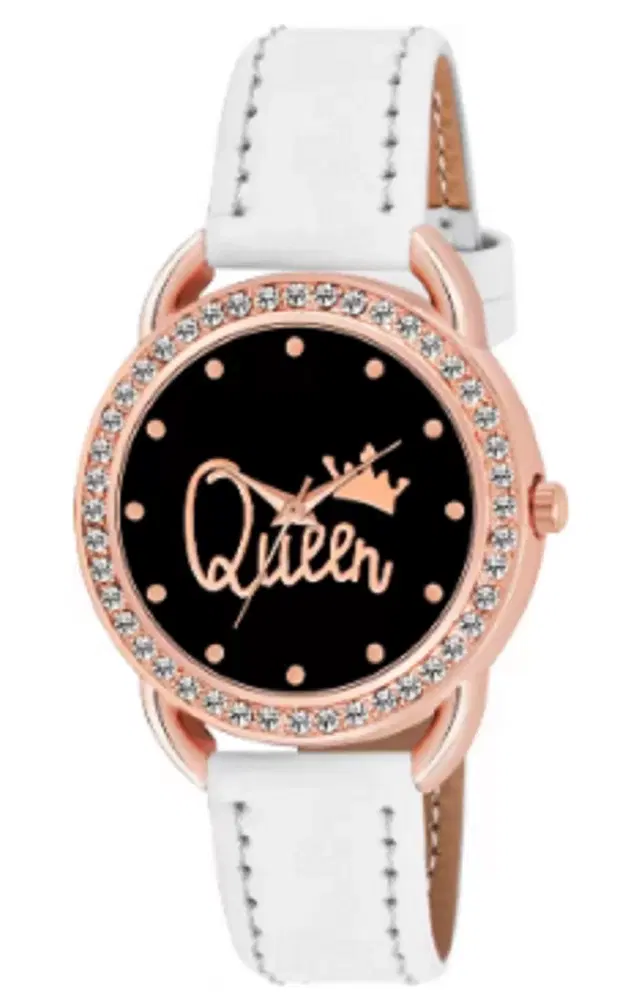 Analog Watch for Women & Girls (White)