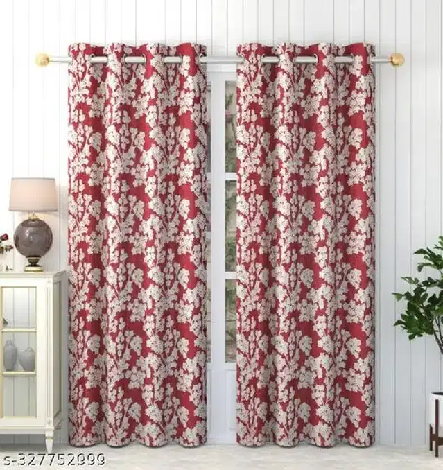 Polyester Curtain for Door, Multicolor, 7 Feet