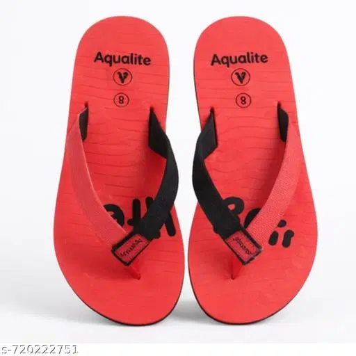 Aqualite EVA Flip-flops for Men (Red, 6)
