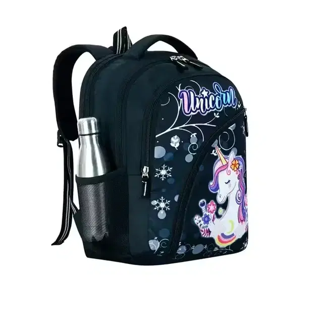 Unicorn School & Laptop Backpack [Black]