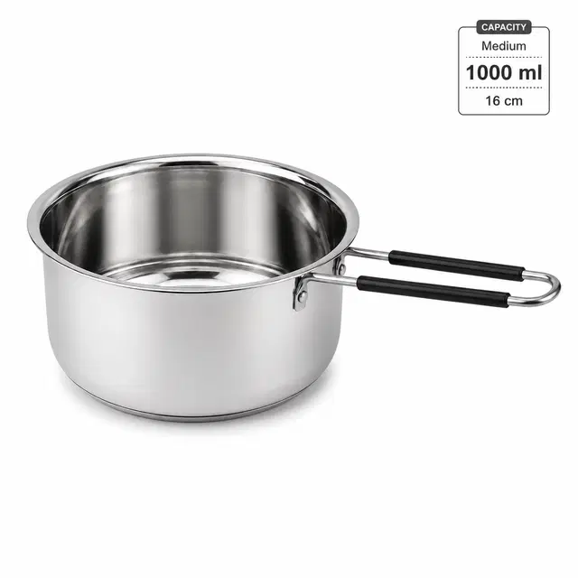 SimpleHome Lightweight Steel Sauce Pan, 1000ml, 16cm