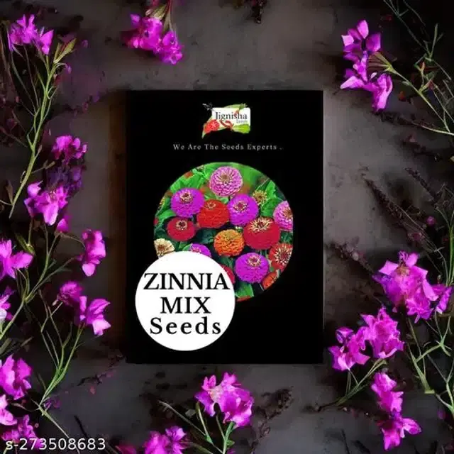 Zinnia Mix Hybrid Flower Seeds, Pack of 30