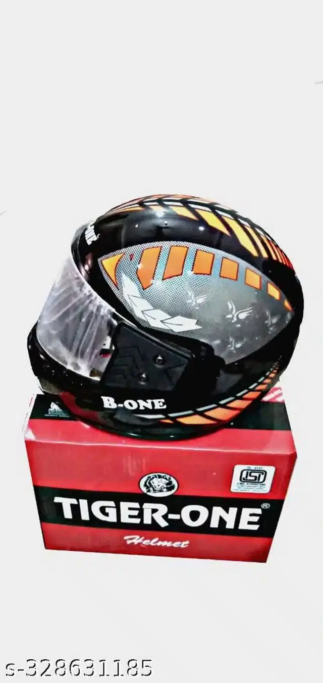 Full Face Helmet for Men & Women, Black & Orange