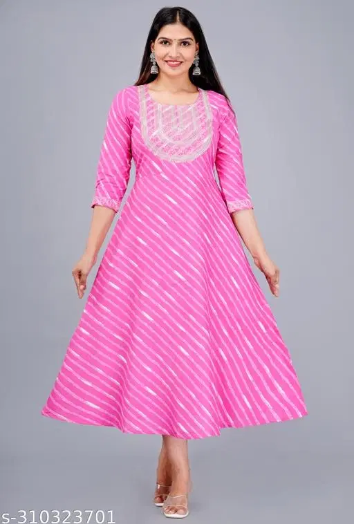 Rayon Kurti for Women, Pink (S)