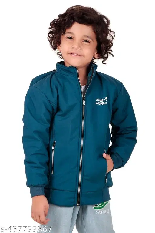 Polyester Jacket for Boys (Teal, 2-3 Years)