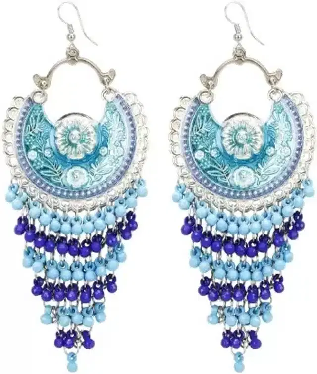 Fancy Earring for Women, Set of 1 (Blue)