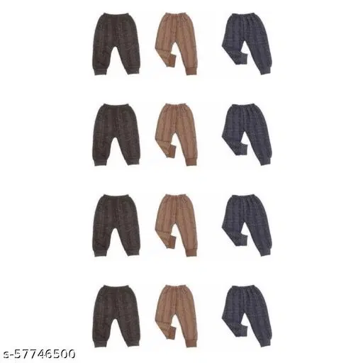 Woolen Thermal Bottomwear for Kids, Pack of 12 (Multicolor, 3-4 Years)