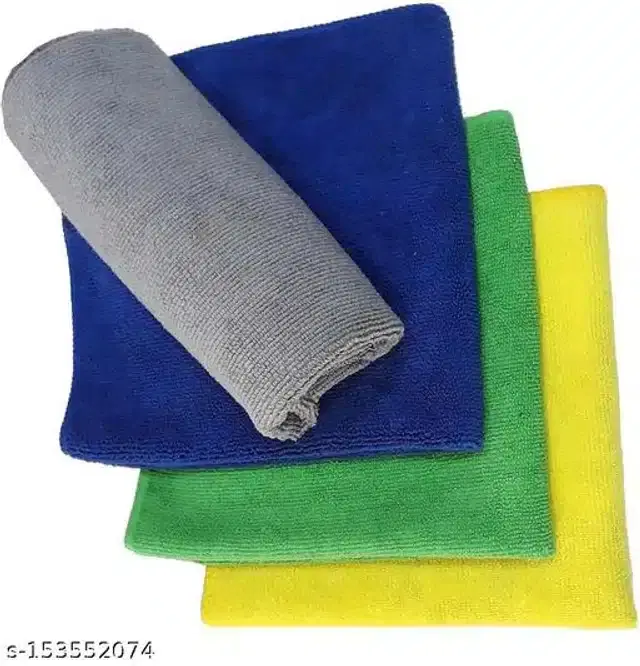 Microfiber Bath Towel, Multicolor, 40x40 cm, Pack of 4