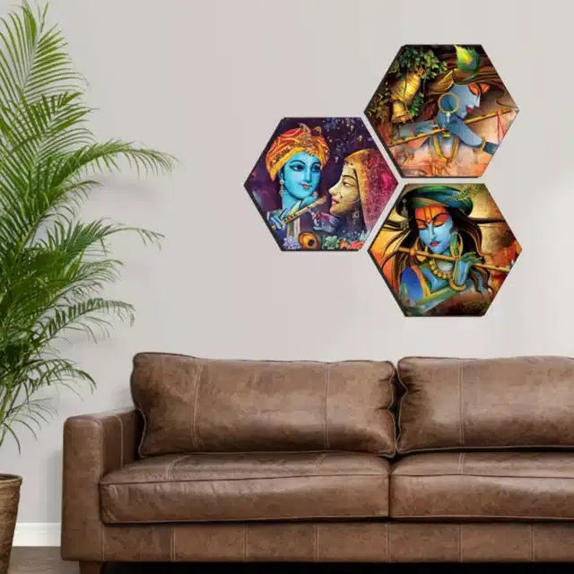 Wooden Wall Paintings, Set of 1, Multicolor, 24x20 Inches