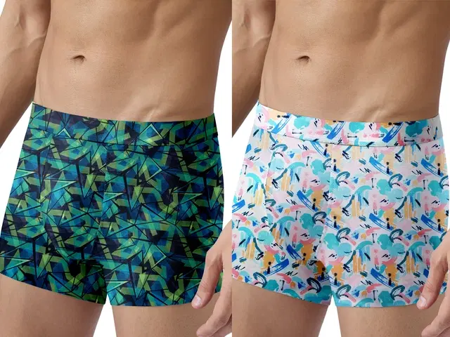 Micro Modal Printed Trunk for Men, Pack of 2 (Multicolor, S)