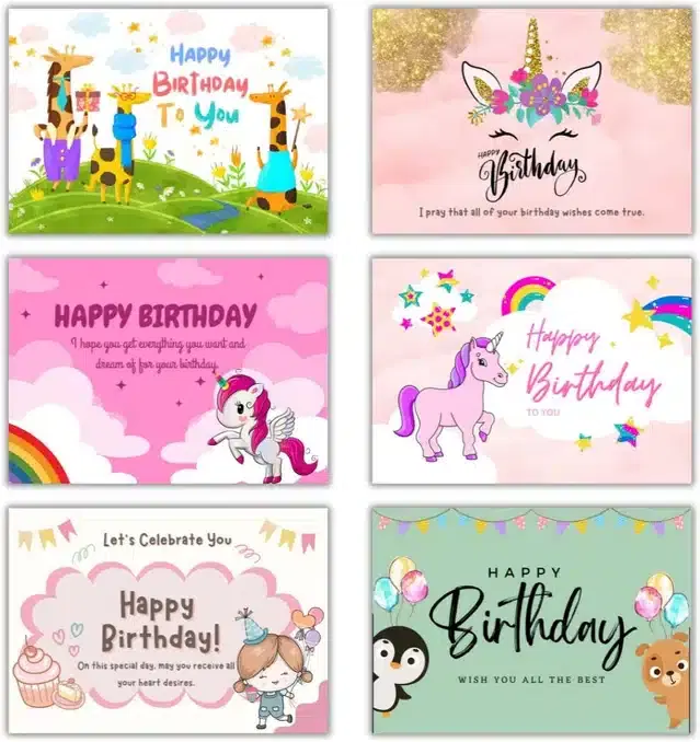 Birthday Greeting Cards, Multicolor
