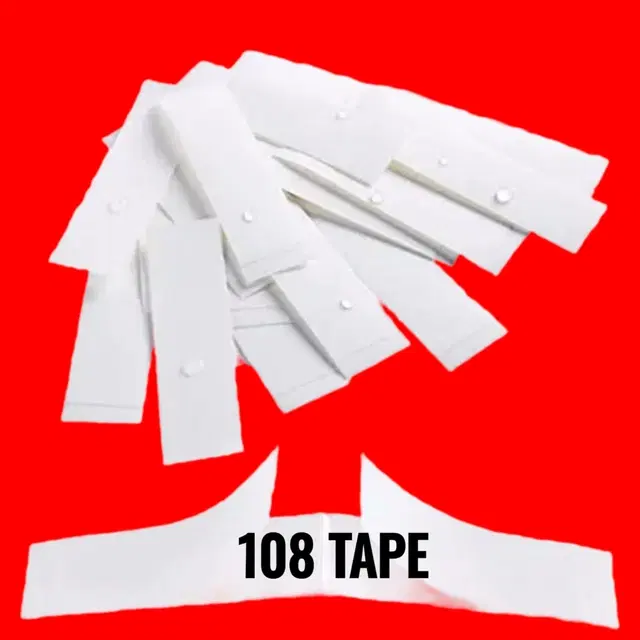 Acrylic Film Clothing 108 Double Sided Tape Strips, Transparent, Set of 1