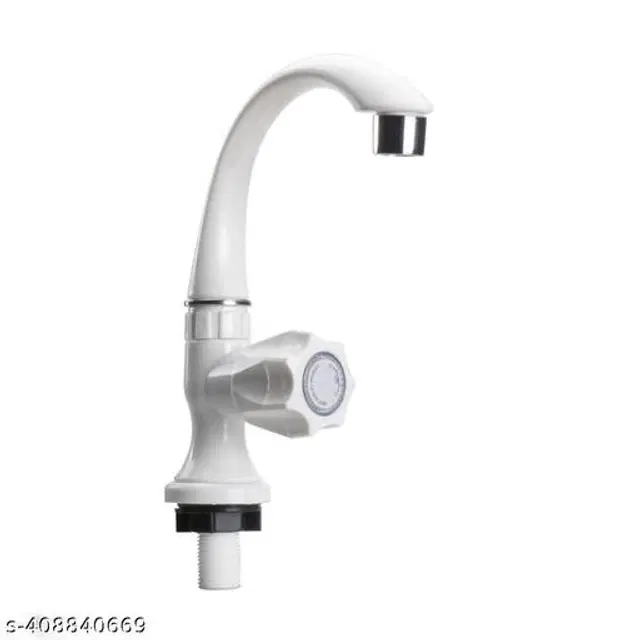 Plastic Swan Neck Tap, White