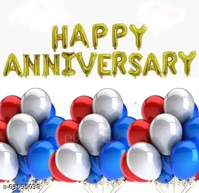 Anniversary Party Decoration Kit, Multicolor, Set of 46