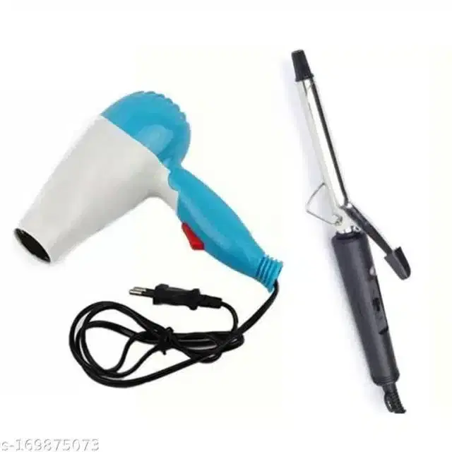 2 in 1 Hair Straightener with Dryer, Multicolor, Set of 2