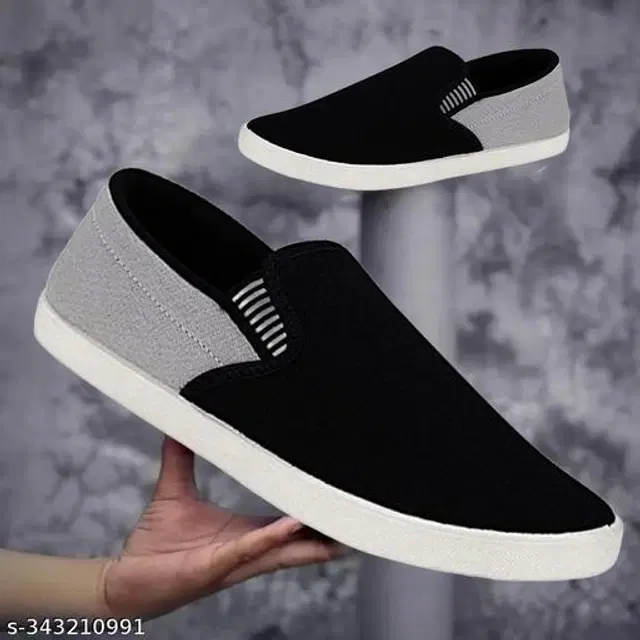 Loafers for Men (Grey & Black, 6)