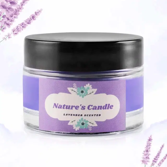 Floish Decor Premium Lavender Scented Nature's Candle