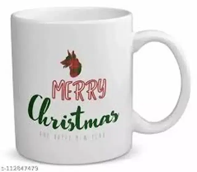 Ceremic Printed Coffee Mug, White, 350 ml