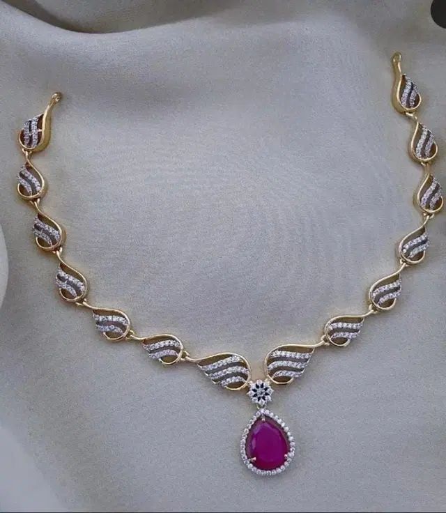 Zircon Gold-plated Necklace Set for Women (Gold, Free Size)