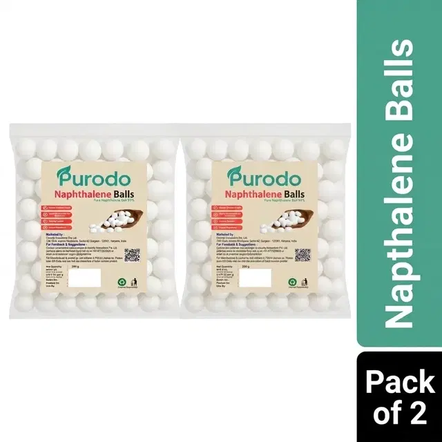 Purodo Naphthalene Balls 2X200 g (Pack of 2)