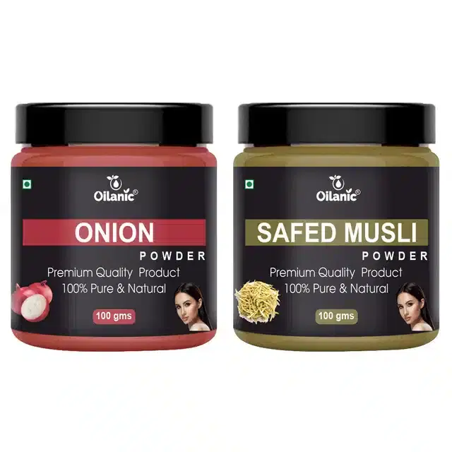 Natural Onion & Safed Musli Powder for Skin & Hair, Pack of 2, 100 g