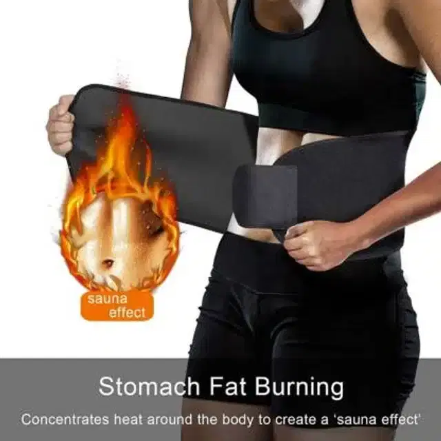 Professional Sweat Slim Belt for Weight Loss, Black