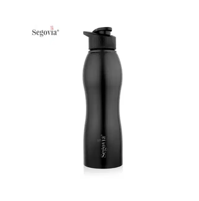 Stainless Steel H2O Single Walled Water Bottle with Sipper Cap, Pack of 1, Black, 1000 ml, SS-12
