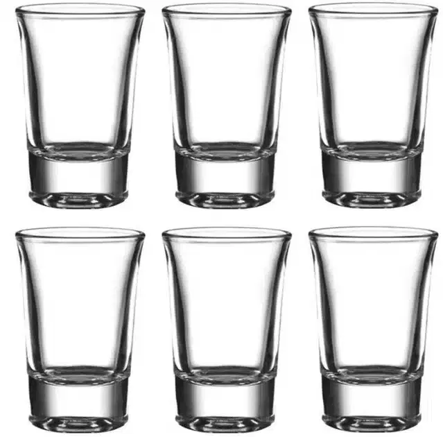 Liquor cum Cocktail Glasses, Transparent, 30 ml, Pack of 6