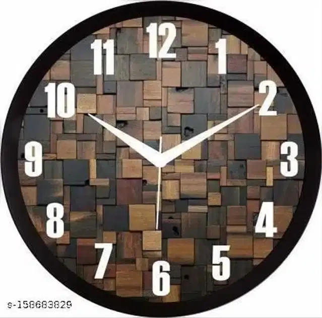 Designer Analog Wall Clock, Black & Brown
