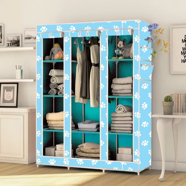 Plastic Printed Collapsible Wardrobe, Multicolor