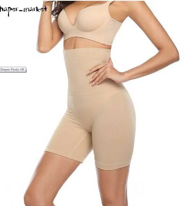Women’s Cotton Lycra Tummy Control 4-in-1 Blended High Waist Tummy & Thigh Shapewear (S422)