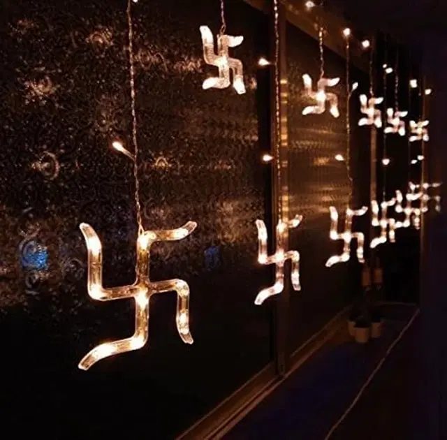 Swastik Light 6+6 Yellow Steady Lights (Pack of 1)