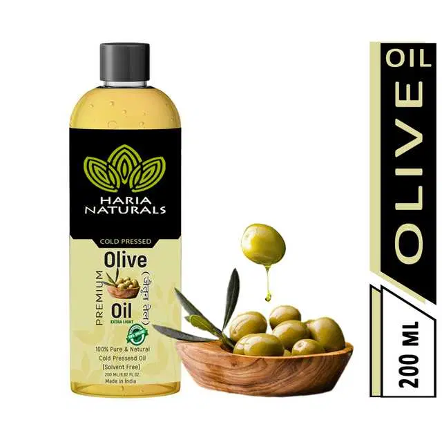 Haria Naturals Cold Pressed Extra Light Olive Oil 200 ml, Pack of 1 200 ml, B-15296