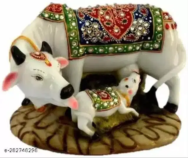 Resin Kamdhenu Cow Showpiece, Multicolor