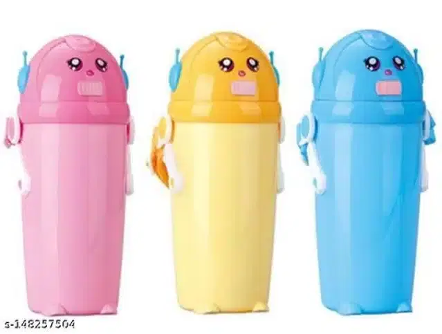 Sipper Glass with Straw for Kids, Multicolor, 300 ml, Pack of 3