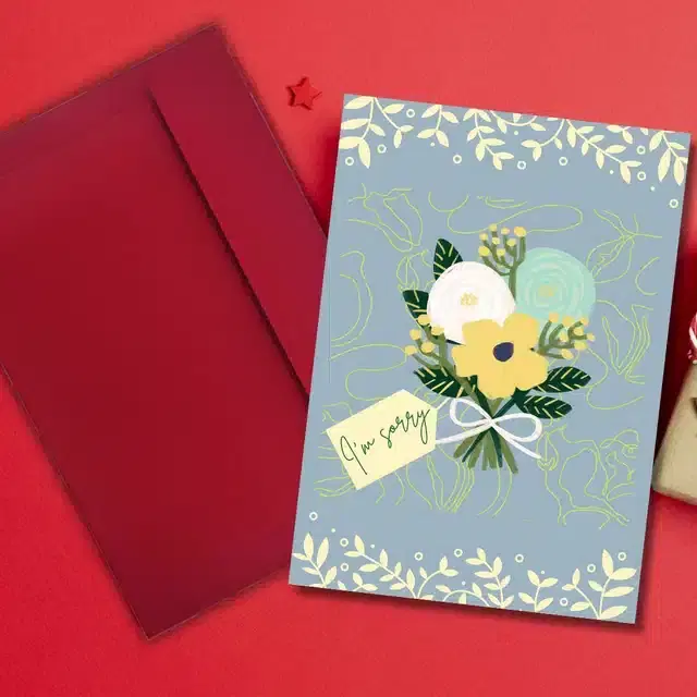 Handmade So Sorry Printed Card, Multicolor
