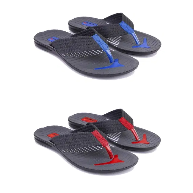 Combo of Flipflops for Men, Set of 2 (Multicolor, 7)
