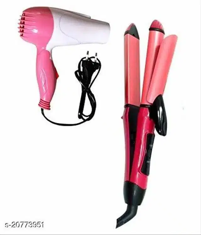 Hair Straightener with Dryer for Women, Multicolor, Set of 2