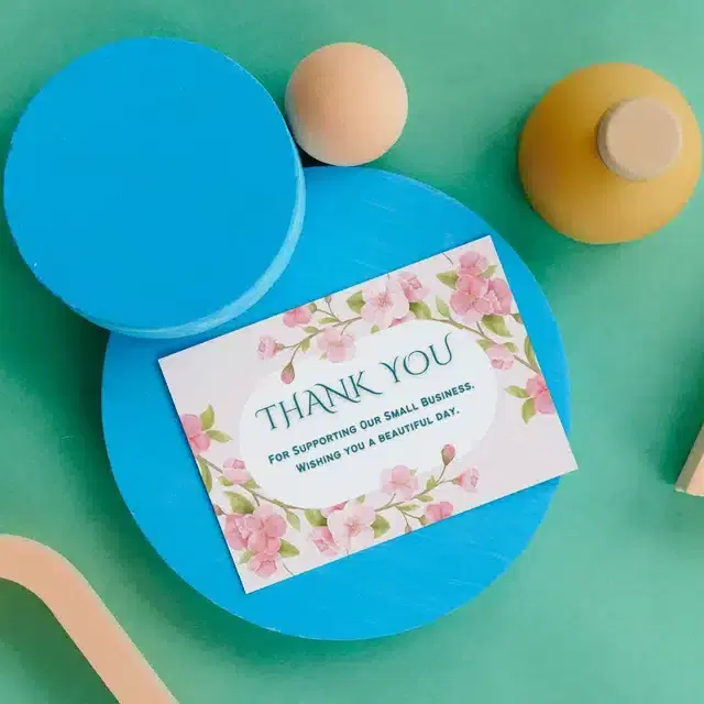 Thank You Printed Card, Multicolor