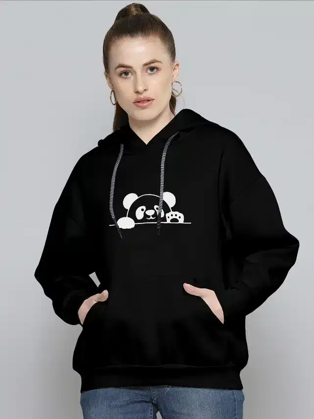 Hooded Sweatshirt for Girls (Black, M)