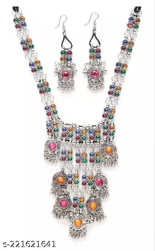 Fashionable Multicolor Kundan Work Jewellery Set